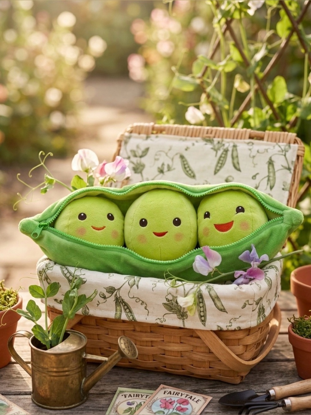 Disney 🫛 Green Plush Pea Pod 🫛 with Logo Patch